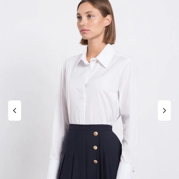 MaxMara Studio Doria Classic White Shirt NWT- size 16 - Picture 2 of 15